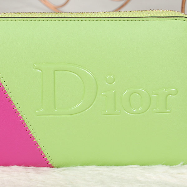 dior zippy wallet calfskin 118 green&rosered